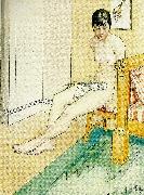 Carl Larsson japansk nakenmodell oil painting on canvas